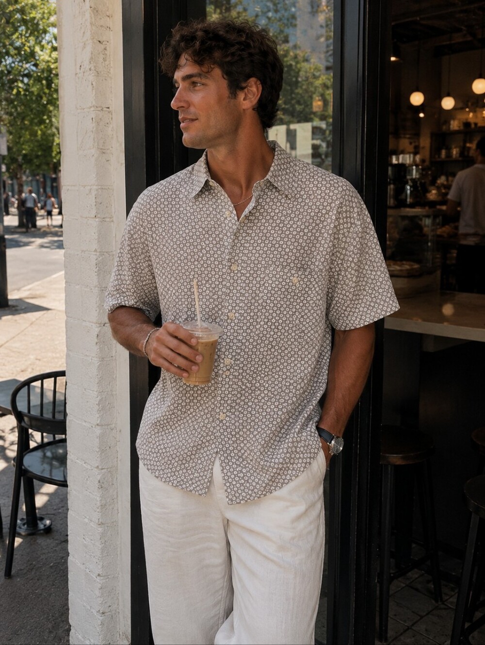 Bugle Boy Originals Floral Print Button Down Shirt. 100% Cotton